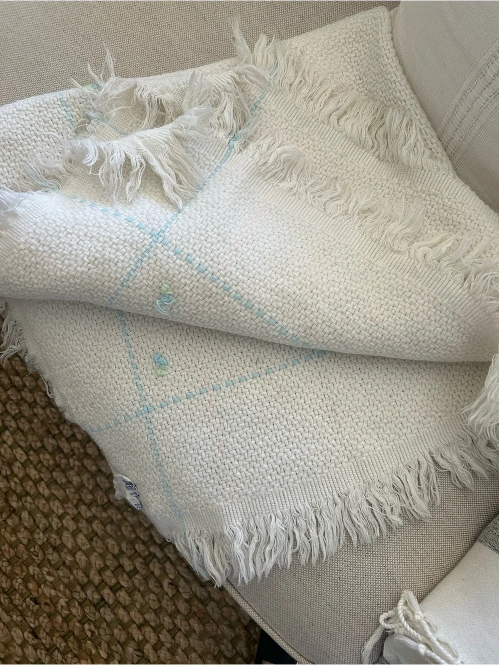Vintage Made in Japan Rosebud Baby Blanket